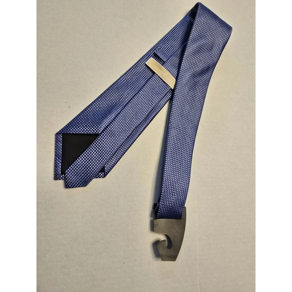 Michael Kors Necktie Blue Woven Silk Business Casual Professional‎